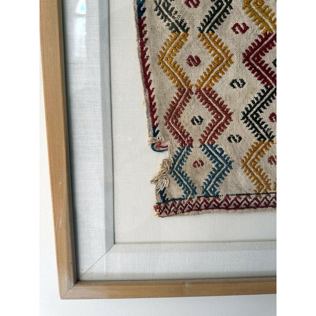 Framed Antique Woven Anatolian Woven Textile For Sale - Image 12 of 13