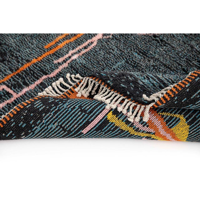2020s Bold Contemporary Abstract Hand-Knotted Moroccan Wool Rug | 9'11 X 6'9" | One of a Kind For Sale - Image 5 of 8
