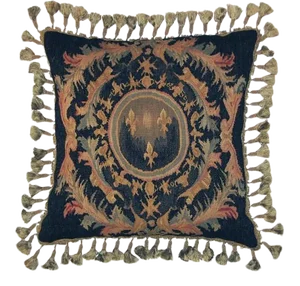 Aubusson Fleur De Lis 22"x22" Throw Pillow