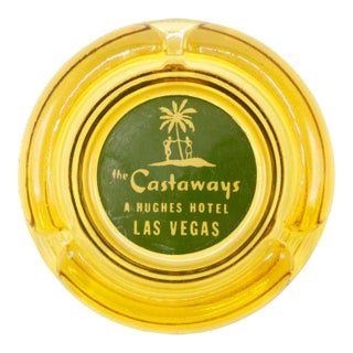 The Castaways Hotel Yellow Glass Ashtray For Sale