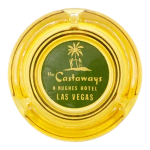 The Castaways Hotel Yellow Glass Ashtray