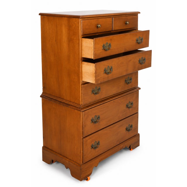 Vintage Solid Maple Nutmeg Wood Ethan Allen Chest of Drawers For Sale - Image 10 of 11