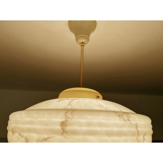 Art Deco Ivory Glass Pendant Light, 1950s For Sale - Image 18 of 18