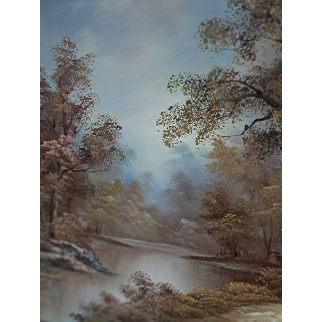 Large Vintage Landscape, Woodland, Oil Painting on Canvas, Gold Wood Frame, I Cafieri For Sale - Image 16 of 18