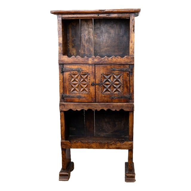 Mid 20th Century Carved Spanish Wood Bookcase For Sale