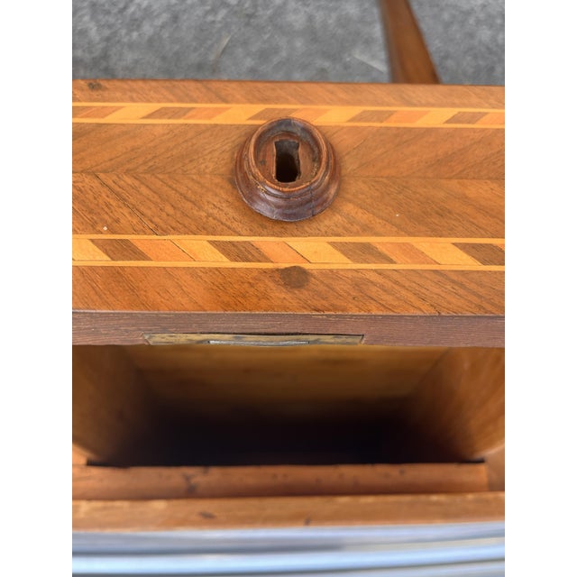 Wood 20th Century Louis XVI Writing Desk in Inlaid Wood with Drawers and Pull-Out Top, 1900 For Sale - Image 7 of 18