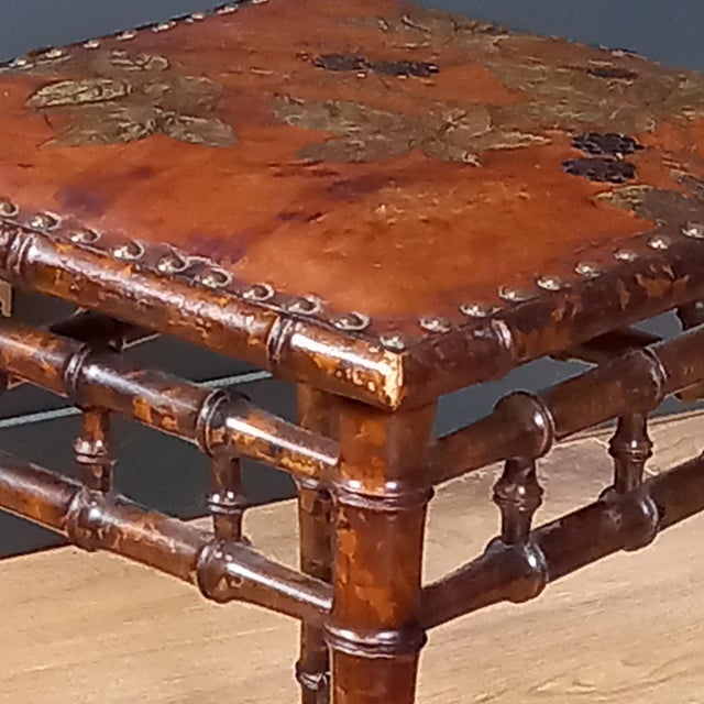 Art Nouveau Stool by George Hulbe, 1880 For Sale - Image 6 of 15