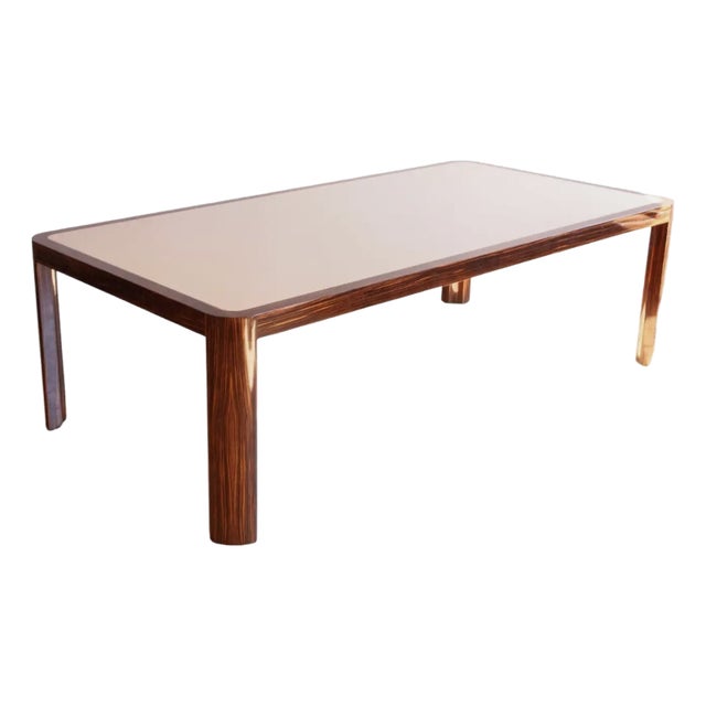 Attributed to Vladimir Kagan Dining Room Table, Zebrawood, 1970s For Sale