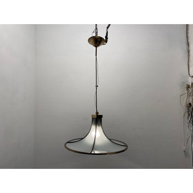 Brass Glass Pagoda Pendant by Angelo Brotto Esperia, 1960s For Sale - Image 9 of 10