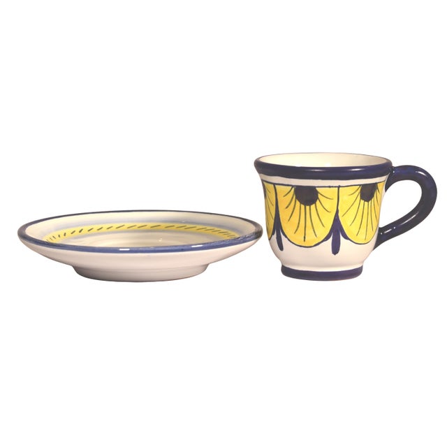 The Stratificata Espresso Cup &amp; Saucer brings the artistry and character of traditional Deruta ceramics to the daily...