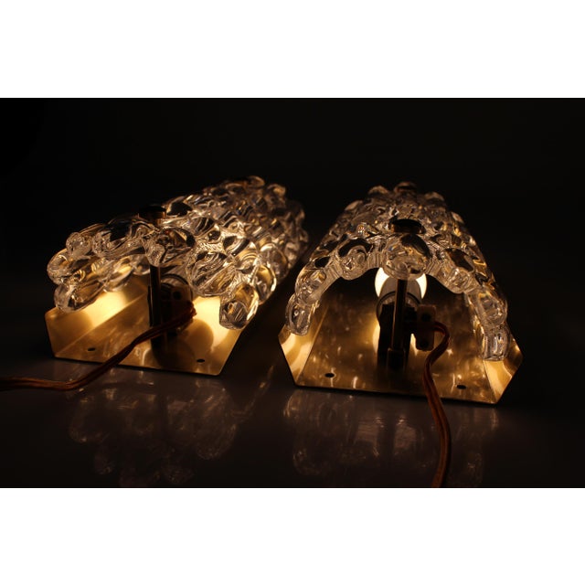 Vintage Glass Wall Sconces by Carl Fagerlund for Lyfa, Denmark, 1960s, Set of 2 For Sale - Image 9 of 12