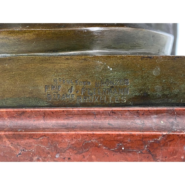 J. Petermann , Bust Madame Récamier, 1800s, Bronze and Marble For Sale - Image 10 of 13