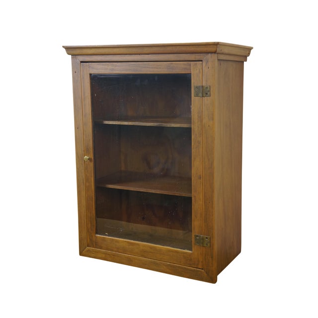 Antique Victorian Oak apothecary wall hanging medicine spice curio trinket display cabinet cupboard. Dimensions: 17.25" x...