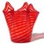 Mid-Century Modern Vintage Murano Bright Red Aventurine Ribbons Italian Art Glass Sculptural Fazzoletto Mini Flower Vase For Sale - Image 3 of 8