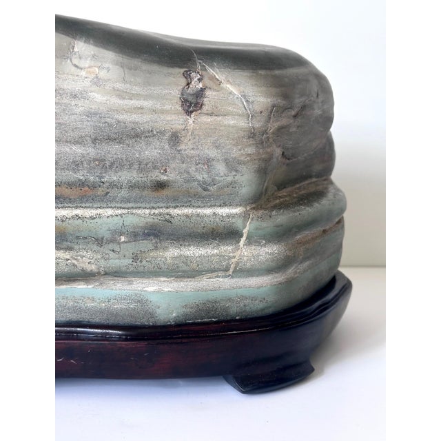 1990s Chinese Scholar Stone Caitao Rock on Display Stand For Sale - Image 5 of 18