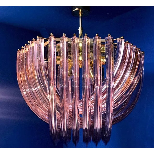 Pink Murano Curvati Ceiling Light or Flush Mount, 1990 For Sale - Image 9 of 18