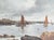 An oil on canvas painting of a harbor by the British artist Alexander Webster (1841-1913). This piece depicts sailboats in...
