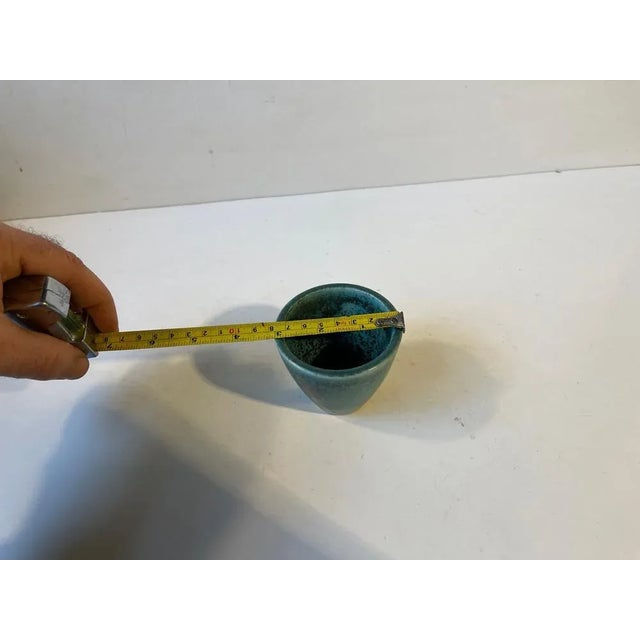 Stoneware Vase in Green Glaze, Saxbo, 1950s For Sale - Image 9 of 10