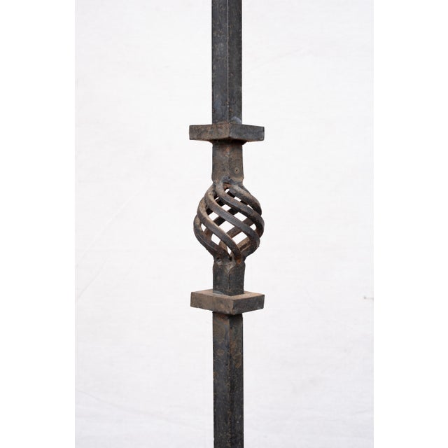 Metal Late 20th Century Pair of Wrought Iron Candelabra For Sale - Image 7 of 8