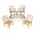 Vintage 5-Piece Bamboo Glass Dining Table & Chairs For Sale