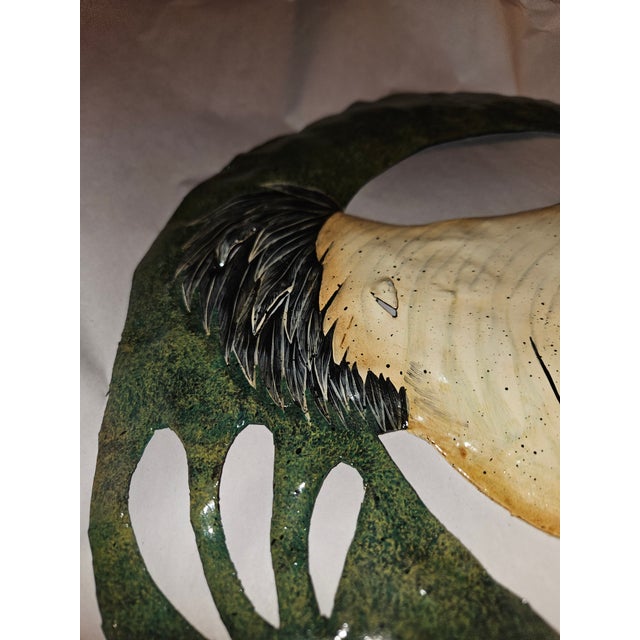 American Vintage Hand-Painted Metal Rooster Wall Art For Sale - Image 3 of 5