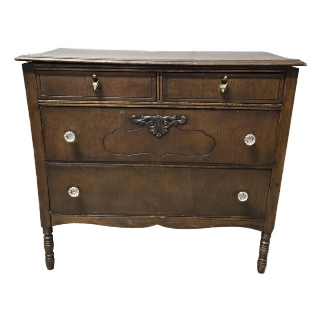Short Vintage Wooden Dresser For Sale
