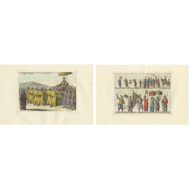 Chinese Imperial Procession and Military Parade, 1815, Paper, Set of 2 For Sale - Image 9 of 9