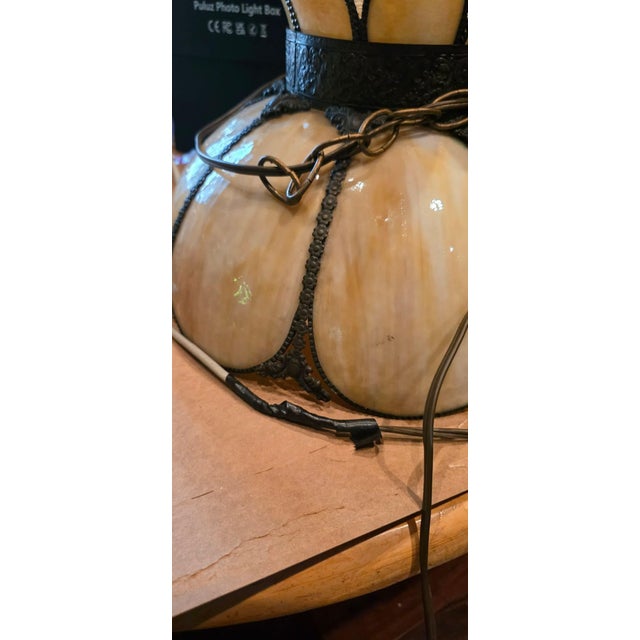 Vintage Tulip Slag Glass Pendant Light For Sale In Raleigh - Image 6 of 8