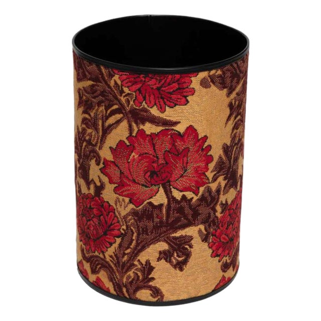 Chrysanthemums Gold Tapestry Waste Bin For Sale