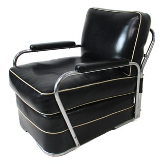 Art Deco Gilbert Rohde Styled Streamline Lounge Chair For Sale