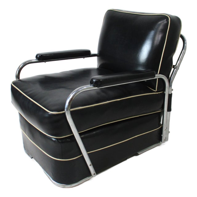 Art Deco Gilbert Rohde Styled Streamline Lounge Chair For Sale