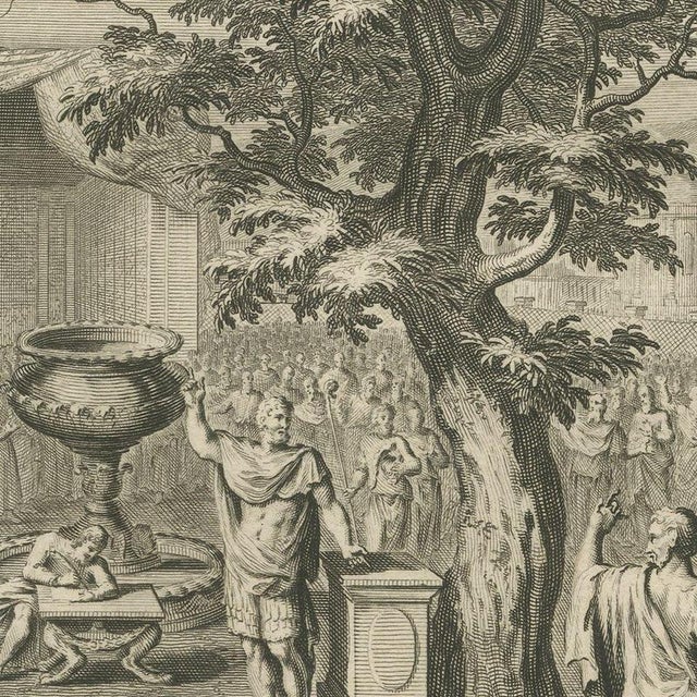Pieter Mortier, The Altar of Witness and Joshua Renews the Covenant, 1700, Engraving For Sale - Image 6 of 12