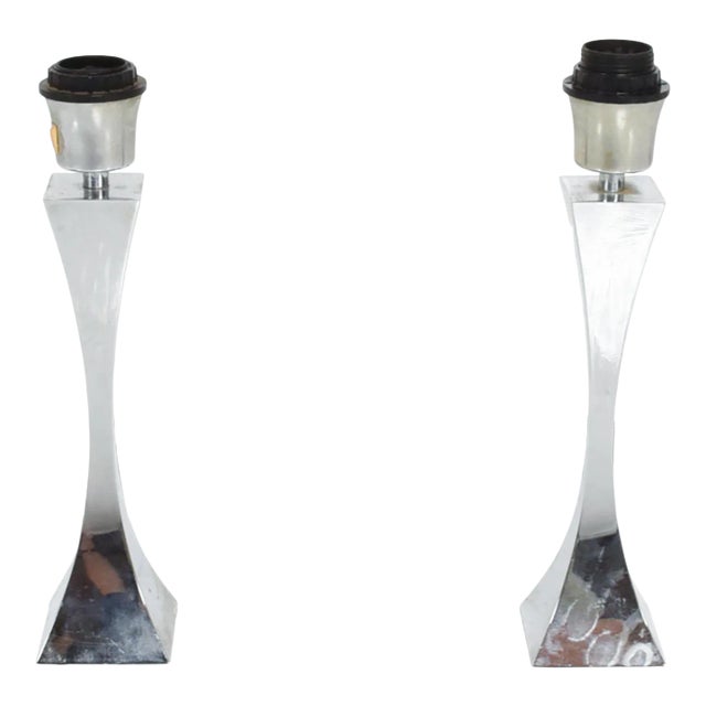 1970s Piramide Chrome Table Lamps by Tonello & Montagna Grillo Italy For Sale