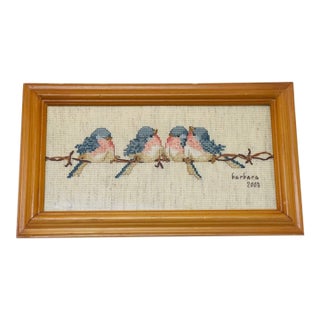 Needlepoint, Fanciful Birds, Vintage For Sale