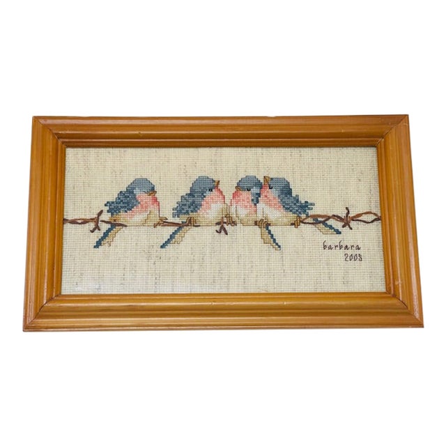 Needlepoint, Fanciful Birds, Vintage For Sale