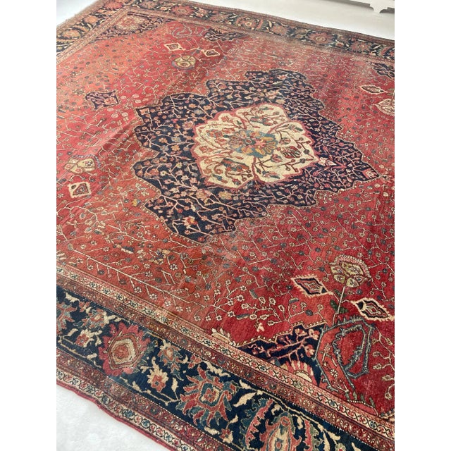 1900's Antique Rug with Dainty Flora & Suspended Vines Design 10.5 x 13.3 For Sale - Image 4 of 13