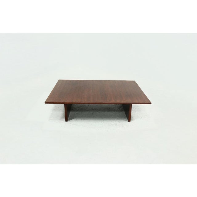 Elegant large bamboo and wood coffee table from the 1980s, associated with Axel Vervoordt’s interiors and work. While the...