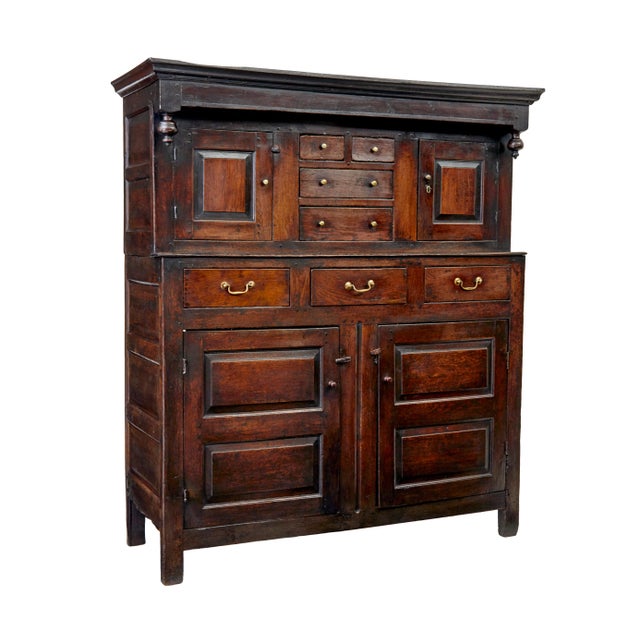 17th Century Welsh Carved Oak Court Cupboard, 1680s For Sale - Image 10 of 10