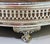 Sheffield Silver Co. Mid Century Sheffield Silver Co. Formica Laminate Footed Serving Tray, Wood-Grain, Silverplate Gallery For Sale - Image 4 of 12