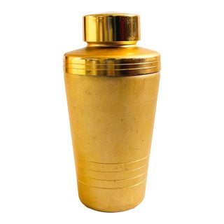 Mid Century Matte Gold Vintage Cocktail Shaker by Mirro For Sale
