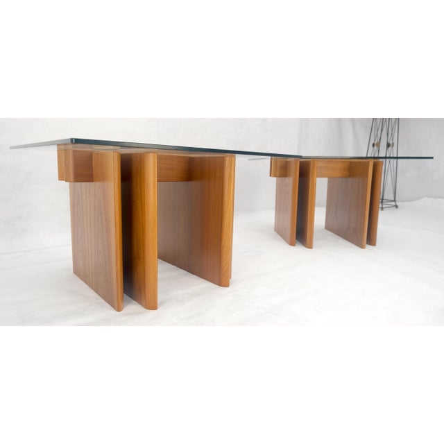 Pair Danish Teak Mid Century Modern Glass Tops End Side Lamp Tables Stands Mint For Sale - Image 6 of 18