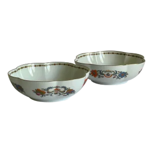 Vintage Ceralene a Roynaud & Co Limoges France Vieux China Melon Bowls- Set of 2