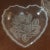 Contemporary 1960s Vintage Lead Crystal Heart Shape Trinket or Ring Box Made in Japan Frosted Rose Pattern For Sale - Image 3 of 8