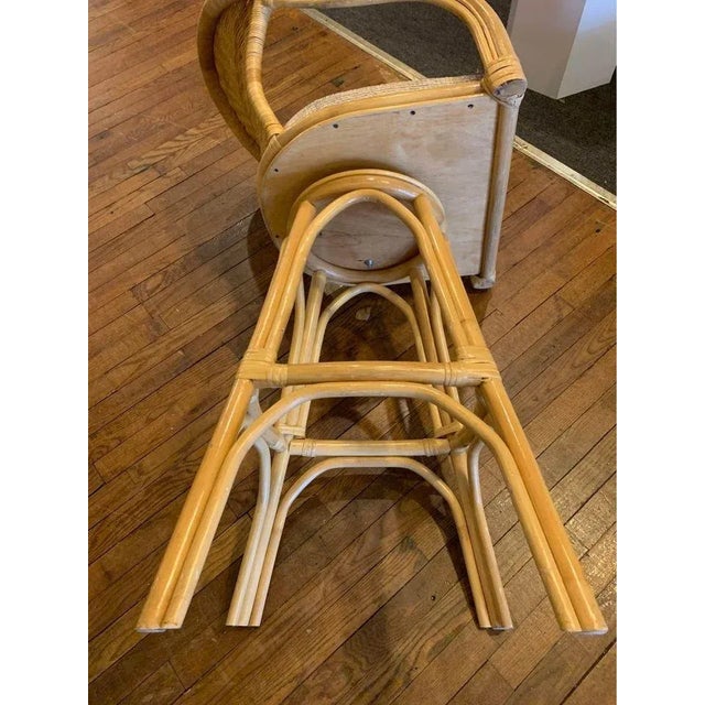 Mid 20th Century Set of Vintage Three Rattan Counter Stools For Sale - Image 11 of 13