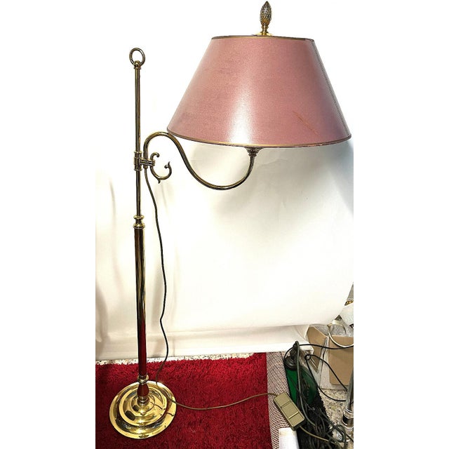 Vintage Brass Floor Lamp with Fabric Shade from Schulz & Adam, 1960s For Sale - Image 12 of 12