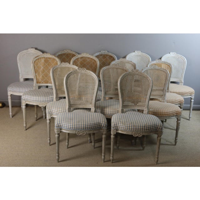 Louis XVI Style Chairs, 1970s, Set of 14 For Sale - Image 10 of 11