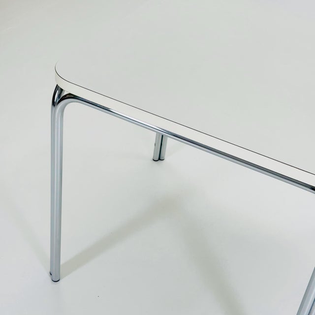 Mid-Century Bauhahus Square White ´Dining Table from Thonet, Germany, 1980s For Sale - Image 9 of 15