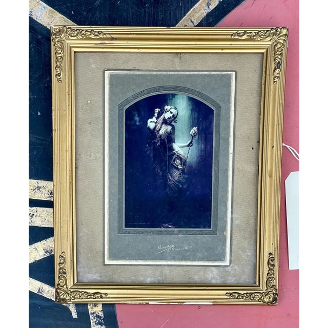 Antique Victorian Cabinet Card, Paired With Contemporary Fashion Photo in Antique Frame For Sale - Image 9 of 9