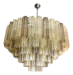 Huge Champagne E Fumè Tronchi Murano Glass Chandelier by Simoeng