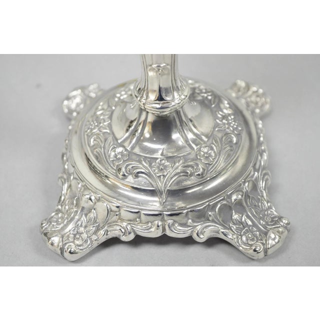 Metal Vintage Wm Rogers & Son Silver Plated 3 Arm Convertible Candelabra - A Pair For Sale - Image 7 of 15